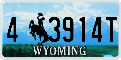 WY license plate 43914T