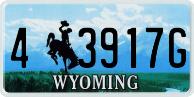 WY license plate 43917G