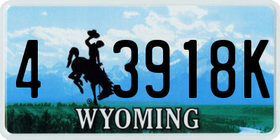 WY license plate 43918K