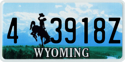 WY license plate 43918Z