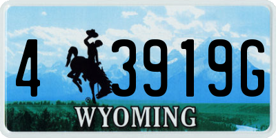 WY license plate 43919G