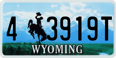 WY license plate 43919T