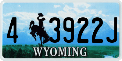 WY license plate 43922J