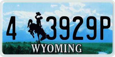 WY license plate 43929P