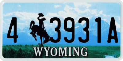 WY license plate 43931A