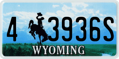 WY license plate 43936S