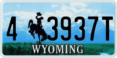 WY license plate 43937T