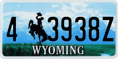 WY license plate 43938Z