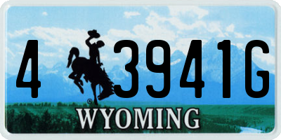 WY license plate 43941G