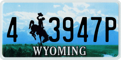 WY license plate 43947P