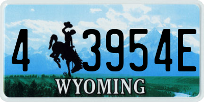 WY license plate 43954E