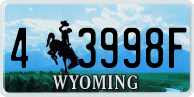 WY license plate 43998F