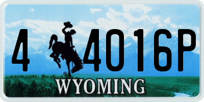 WY license plate 44016P