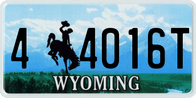 WY license plate 44016T
