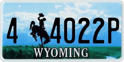 WY license plate 44022P