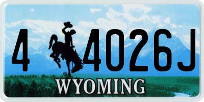 WY license plate 44026J
