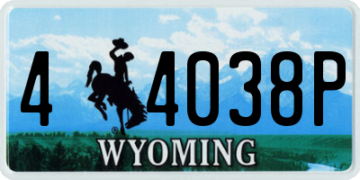 WY license plate 44038P