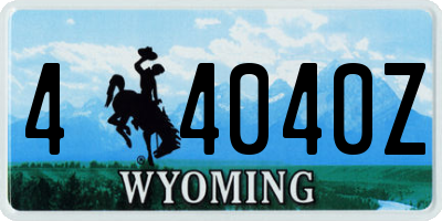 WY license plate 44040Z