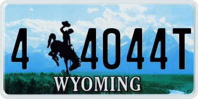 WY license plate 44044T