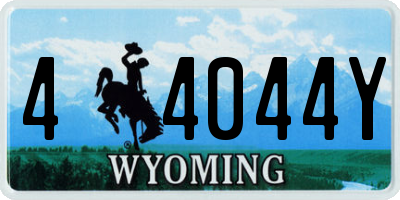WY license plate 44044Y
