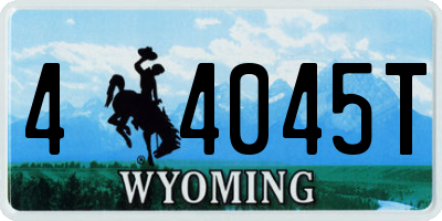 WY license plate 44045T