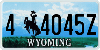 WY license plate 44045Z