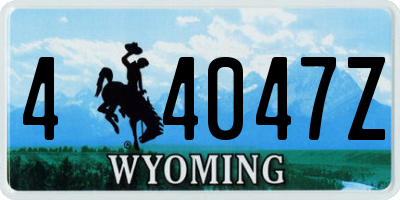 WY license plate 44047Z