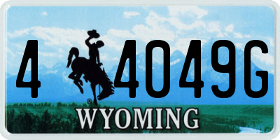 WY license plate 44049G
