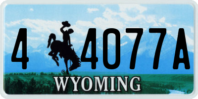 WY license plate 44077A
