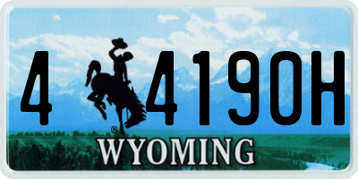 WY license plate 44190H