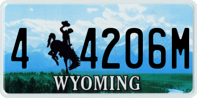WY license plate 44206M