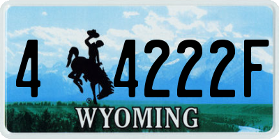 WY license plate 44222F