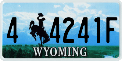 WY license plate 44241F