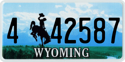 WY license plate 442587