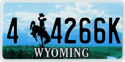 WY license plate 44266K