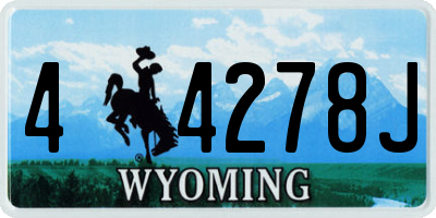 WY license plate 44278J