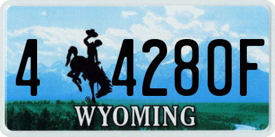 WY license plate 44280F