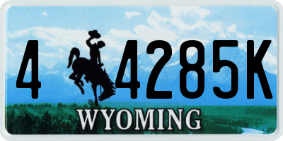 WY license plate 44285K
