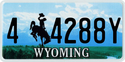 WY license plate 44288Y