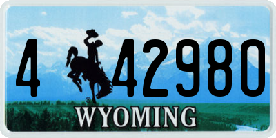 WY license plate 44298O