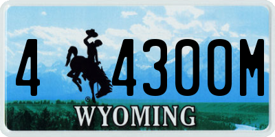 WY license plate 44300M