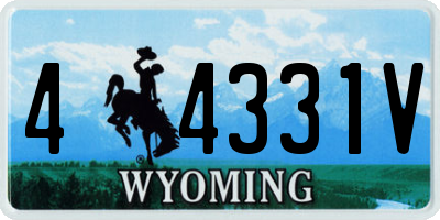 WY license plate 44331V