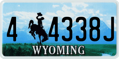 WY license plate 44338J