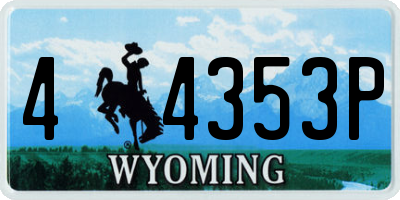 WY license plate 44353P
