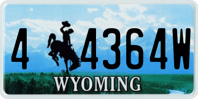 WY license plate 44364W
