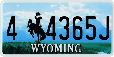 WY license plate 44365J