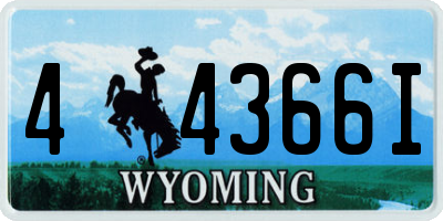 WY license plate 44366I