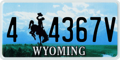 WY license plate 44367V