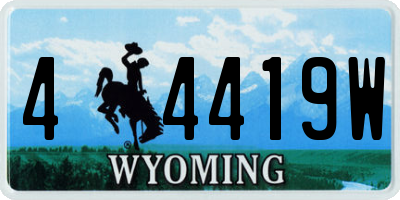 WY license plate 44419W
