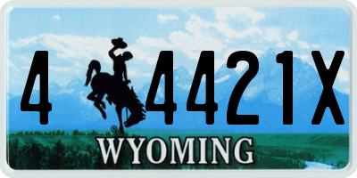 WY license plate 44421X